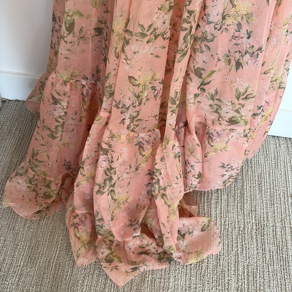 Mac Duggal Ruffle Tiered Floral Cut Out Chiffon Gown - Picture 11 of 13